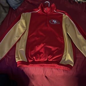 Wore once 49ers half zip up sweater warm while supporting your team